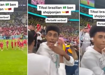 VIDEO/ Serbia “disfatë” dhe në stadium, tifozi bën shqiponjën