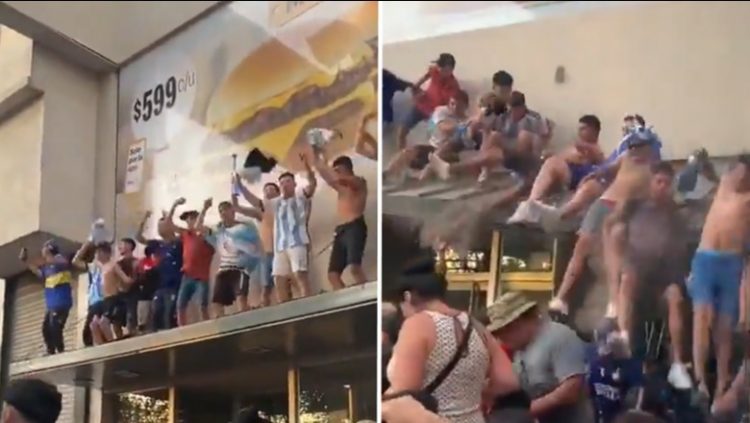 VIDEO/ Teksa festonin, tifozët e Argjentinës bien nga tarraca