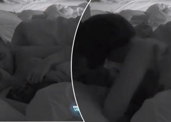 Çfarë po ndodh poshtë jorganit? Vivien dhe Getinjo… (VIDEO)