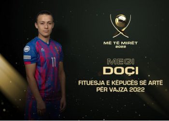 Shënoi 66 gola në sezon,Megi Doçi fiton “Këpucën e Artë” për vajzat