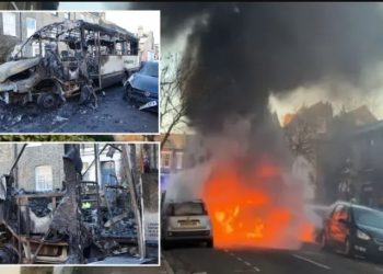 Shpërthen në flakë autobusi i shkollës më nxënës brenda