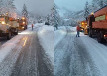 Qarku Kukës/ Dëbora bllokon aksin Dushaj-Lekbibaj