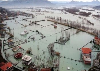 1400 ha të përmbytura në Shkodër, 30 banesa të përmbytura