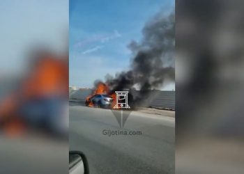 VIDEO/ Merr flakë makina në hyrje të Tiranës