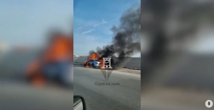 VIDEO/ Merr flakë makina në hyrje të Tiranës