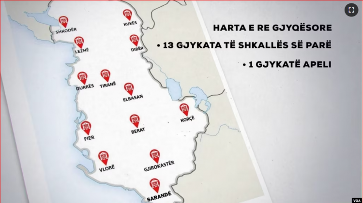 VOA: Harta e re gjyqësore në Shqipëri, kosto dhe vonesa në drejtësi