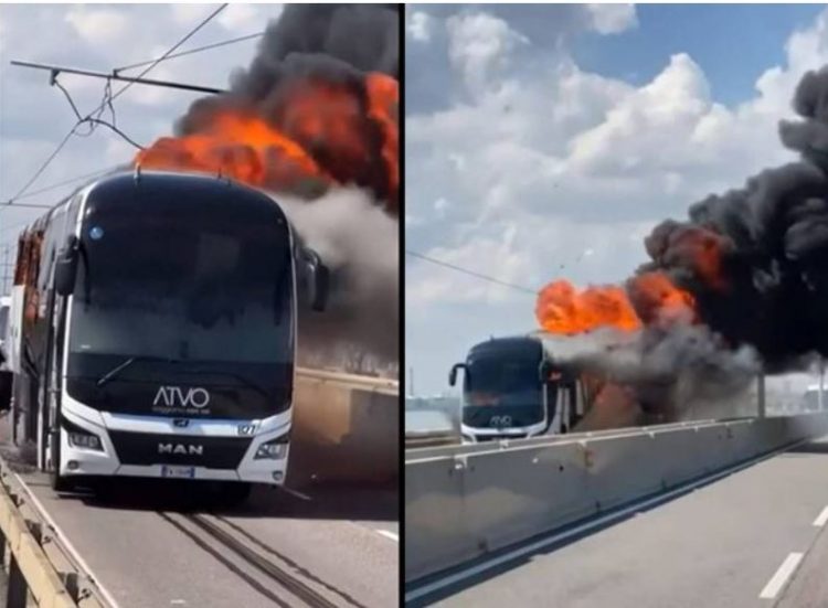 VIDEO/ Merr flakë autobusi në Venecia, ja ç’ka ndodhur