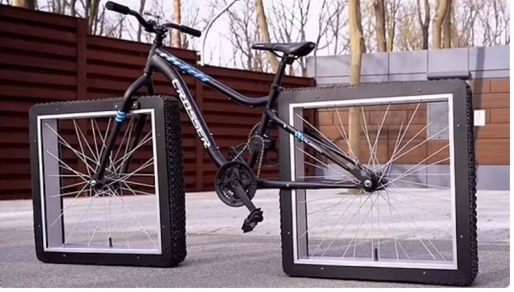 A keni parë ndonjëherë biçikletë me rrota katrore?