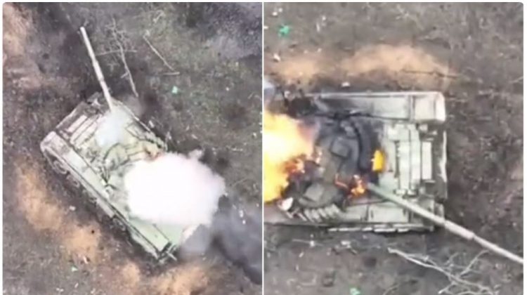 Ja si predha e ukrainasve shkatërron tankun rus (VIDEO)