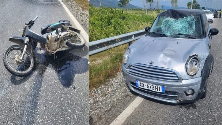 Gjadër/ Makina përplas motoçikletën, 64-vjeçari në gjendje kritike