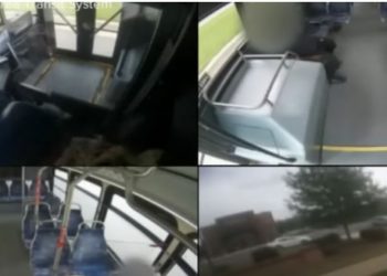 VIDEO E RËNDË/ Autobusi në lëvizje, shoferi e pasagjeri qëllojnë njëri-tjetrin me armë
