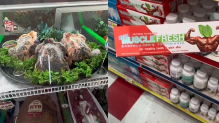 Supermarketi më i çuditshëm, shet pula me tatuazhe