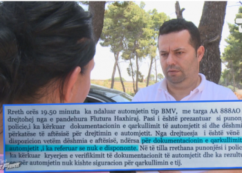 Makina e bllokuar në komisariat, polici gjobit qytetaren me 80.000 lekë: Po lëvizte në rrugë…