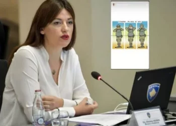 Ministrja e Kurtit i bën karikaturë KFOR-it: I mbylli sytë, gojën dhe veshët