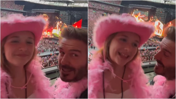 Video/ David Beckham me pupla rozë në koncert me vajzën e tij