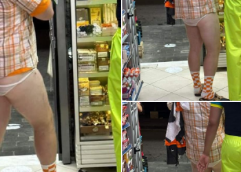 FOTO/ ‘Me brekë nëpër këmbë’, turisti hyn në marketin e Sarandës me mbathje