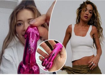Rita Ora merr dhuratë buzëkuq në formën e penisit (FOTO)