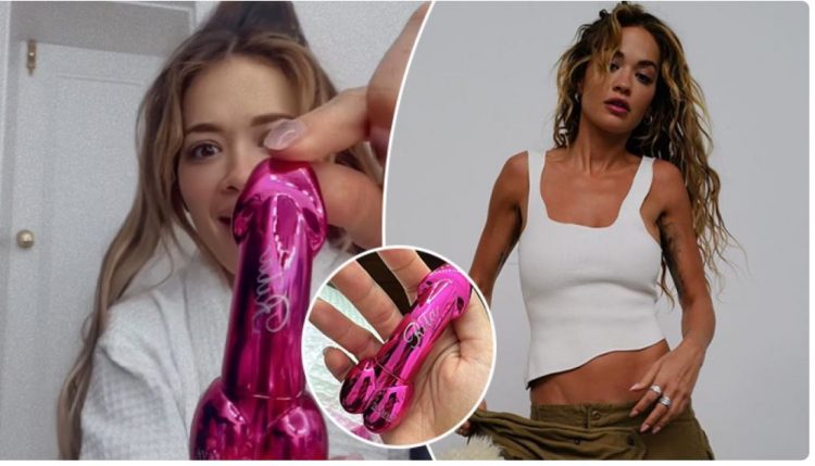 Rita Ora merr dhuratë buzëkuq në formën e penisit (FOTO)