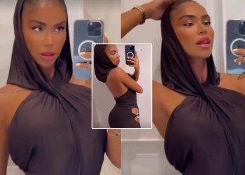 Arta Nitaj “ngre temperaturat” me lëvizjet e saj provokuese para pasqyrës