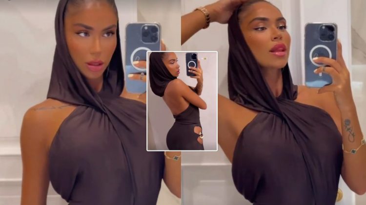 Arta Nitaj “ngre temperaturat” me lëvizjet e saj provokuese para pasqyrës