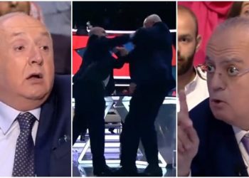 VIDEO/ Ish-ministri rrihet me grushta me gazetarin gjatë emisionit