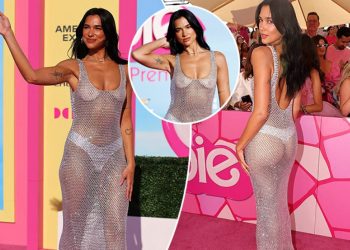 Dua Lipa shkëlqen me fustan transparent në premierën e filmit “Barbie”