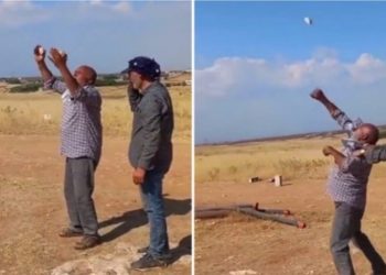 VIDEO/ ‘Na ke shkatërruar’, qytetari gjuan diellin me gurë