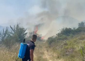 Tjetër zjarr në fshatin Hekal, përdoren pompa dore për ta shuar