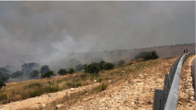 Zjarri përfshin kodrat midis fshatit Radhimë dhe Tragjas