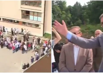 VIDEO/ Momenti i sikletshëm për Vuçiç, përshëndet njerëzit por…