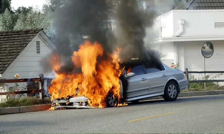 Përfshihet nga flakët makina pranë tunelit të Skërficës, detajet