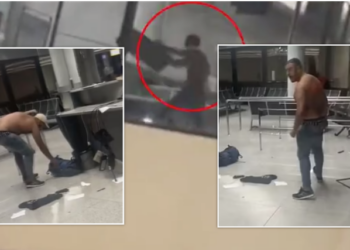 Humbi fluturimin, ja çfarë bën ky pasagjer i “çmendur”… (VIDEO)