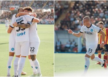 Napoli i papërmbajtshëm, katër gola kundër Leçes