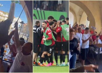 Festa e tifozëve shqiptarë në Pragë, çfarë po ndodh (VIDEO)