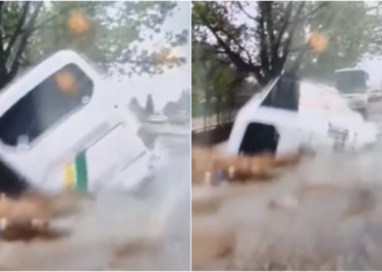 Video tronditëse nga përmbytjet në Greqi, lumi “gëlltit” autobusin