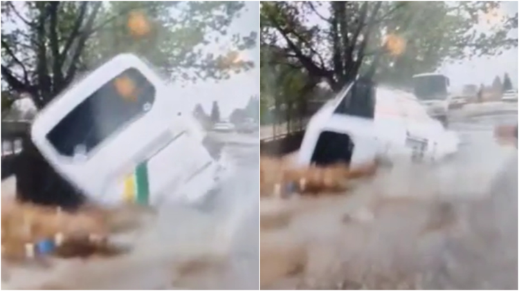 Video tronditëse nga përmbytjet në Greqi, lumi “gëlltit” autobusin