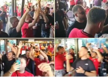 Tifozët kuq e zi festë e këngë rrugëve të Tiranës