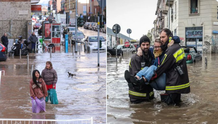 Moti i keq, Kuomo del nga shtrati. Përmbytje në Milano e Venecia