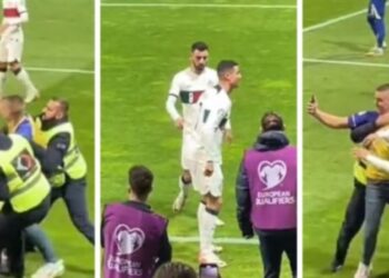 Tifozi futet për foto, por godet Ronaldon, stadiumi e brohoret VIDEO