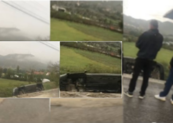 Makina del nga rruga, përfundon në kanal