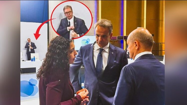 FOTOLAJM/ Osmani me Scholz dhe Mitsotakis, Vuçiç i vështron nga larg