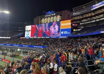 FOTO/ Kamera fikson vajzat kuqezi, stadiumi në Amerikë i duartroket
