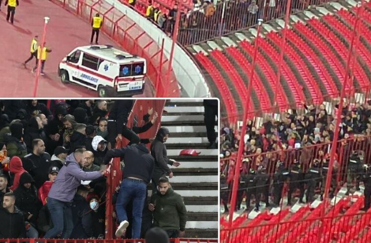 VIDEO/“Shqipëri” brohoritet në Beograd, malazezët përplasen me serbët