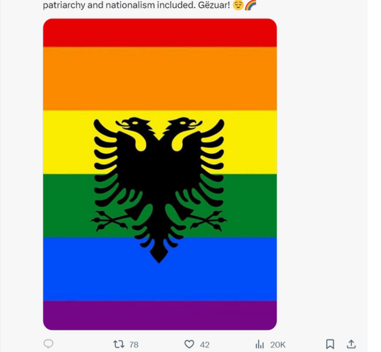 Provokon aktivistja, shpalos flamurin e LGBT+ në Ditën e Pavarësisë