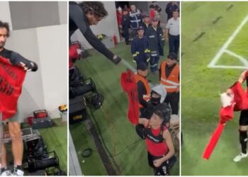 “Dashuri me shikim të parë”/ Ballisti dhuroi fanellën e Asanit…