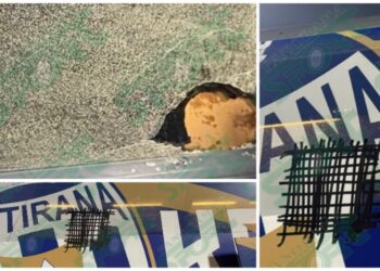 Sulmohet me gurë autobusi i futbollistëve të Tiranës në Korçë