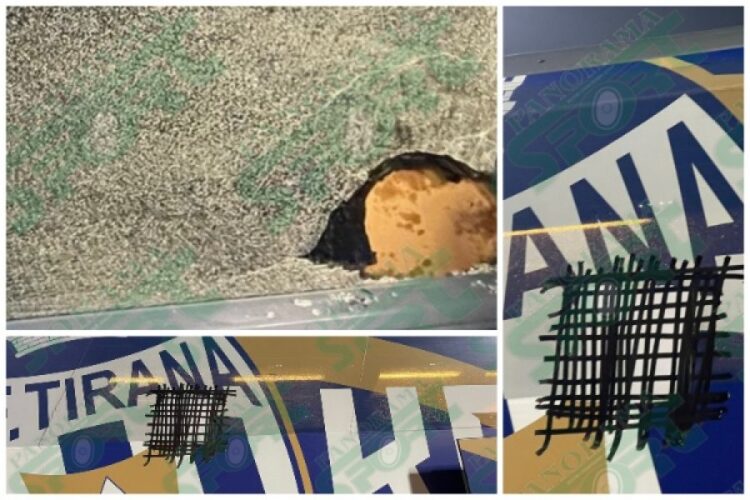 Sulmohet me gurë autobusi i futbollistëve të Tiranës në Korçë