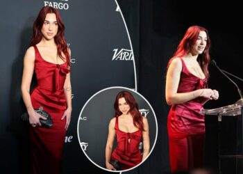 Dua Lipa shkëlqen me veshjen e kuqe në krah të aktores “Barbie”