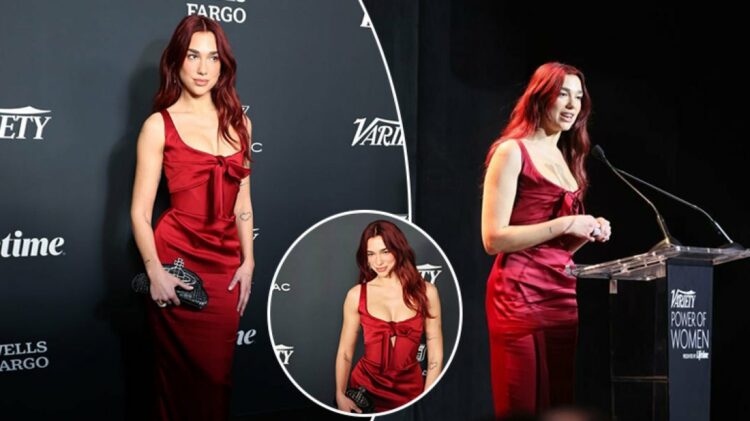 Dua Lipa shkëlqen me veshjen e kuqe në krah të aktores “Barbie”