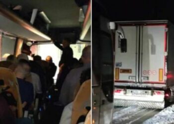 U nisën për të festuar Krishtlindjet, turistët bllokohen për 17 orë në mes të stuhisë